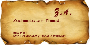 Zechmeister Ahmed névjegykártya